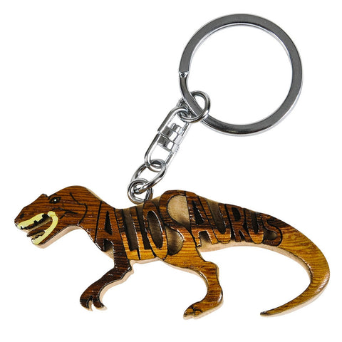 Allosaurus Wooden Word Keychain