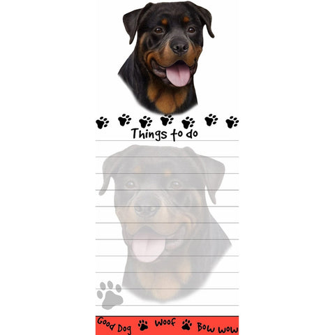 Rottweiler Tall Magnetic Notepad
