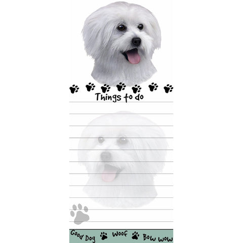 Maltese Puppy Tall Magnetic Notepad