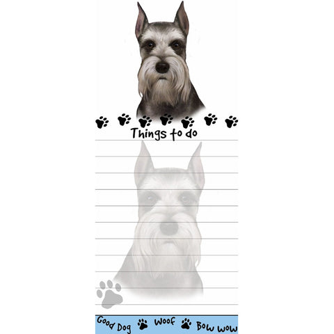 Schnauzer Cropped Tall Magnetic Notepad