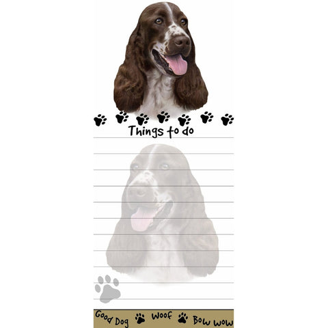 Springer Spaniel Tall Magnetic Notepad