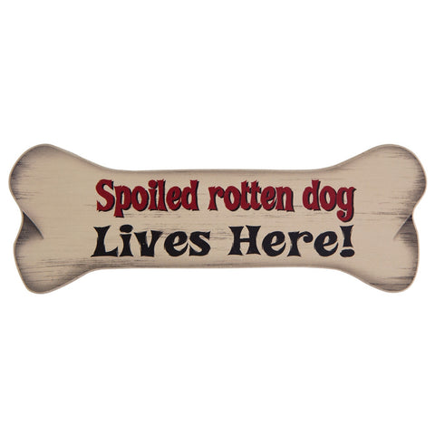 Spoiled Rotten Dog Lives Here Bone Shaped Magnet