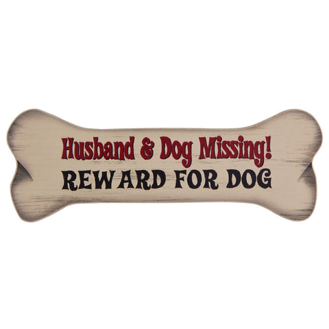 Husband And Dog Missing Bone Shaped Magnet