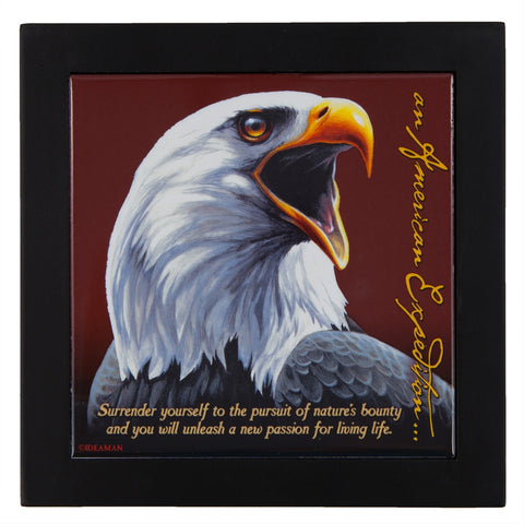 Bald Eagle Wood Framed Trivet