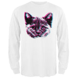 3D Cat Face Black Adult Long Sleeve T-Shirt