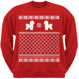 Bichon Frise Black Adult Ugly Christmas Sweater Crew Neck Sweatshirt