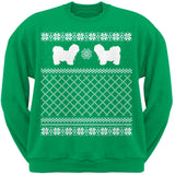 Lhasa Apso Black Adult Ugly Christmas Sweater Crew Neck Sweatshirt