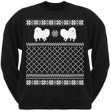 Pomeranian Black Adult Ugly Christmas Sweater Crew Neck Sweatshirt