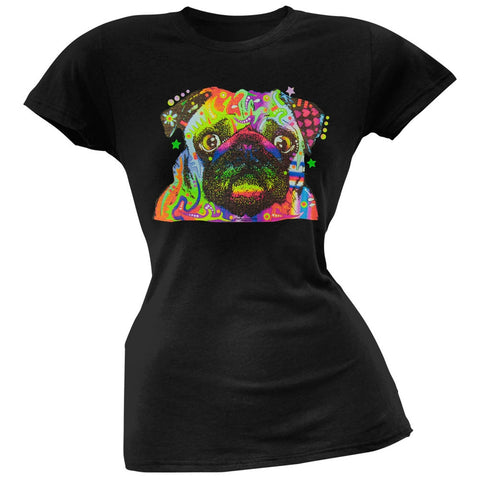 Pug Neon Black Light Juniors T-Shirt