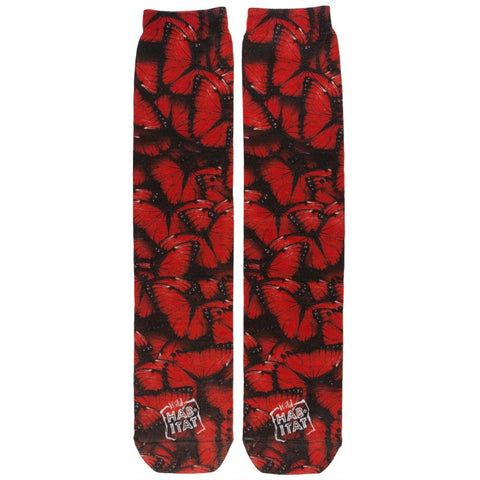Butterfly Red Pattern Sublimated Socks