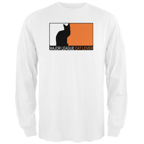 Major League Cat Lover White Adult Long Sleeve T-Shirt