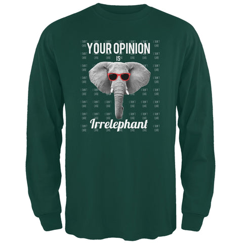 Paws - Elephant Your Opinion is Irrelephant Green Adult Long Sleeve T-Shirt