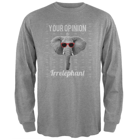 Paws - Elephant Your Opinion is Irrelephant Heather Adult Long Sleeve T-Shirt