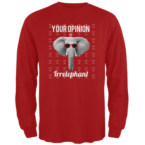 Paws - Elephant Your Opinion is Irrelephant Red Adult Long Sleeve T-Shirt