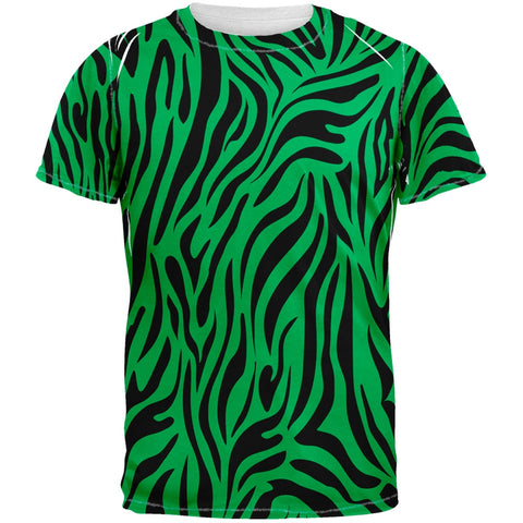 Zebra Print Green Sublimated Adult T-Shirt