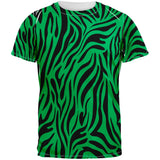 Zebra Print Green Sublimated Adult T-Shirt