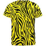 Zebra Print Yellow Sublimated Adult T-Shirt