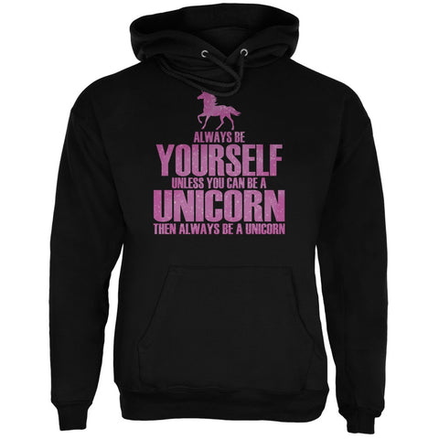 Always Be Yourself Unicorn Black Adult Hoodie