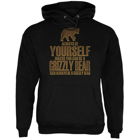 Always Be Yourself Bear Black Adult Hoodie