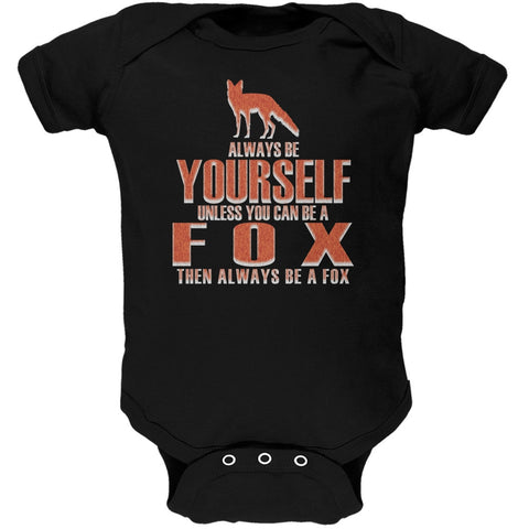 Always Be Yourself Fox Black Soft Baby One Piece