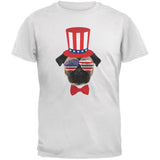 4th of July Funny Pug Navy Adult T-Shirt