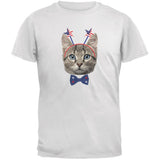 4th of July Funny Cat Navy Adult T-Shirt