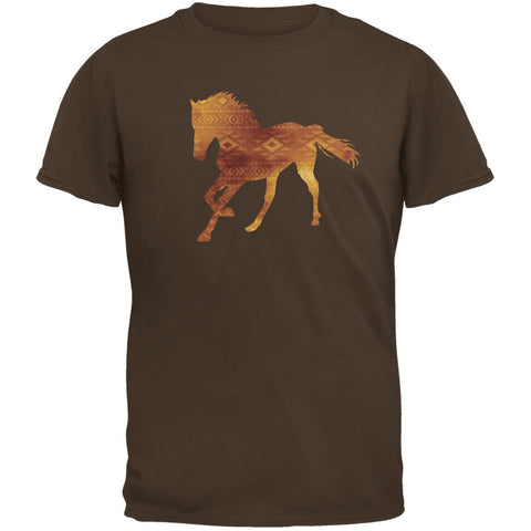 Native American Spirit Horse Brown Adult T-Shirt
