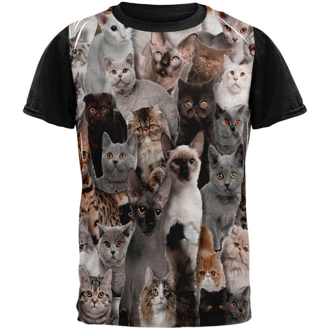 Crazy Cat Adult Black Back T-Shirt