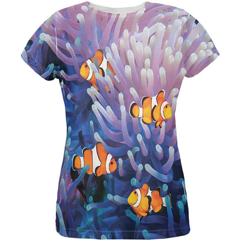 Clownfish Sea Anemone All Over Womens T-Shirt