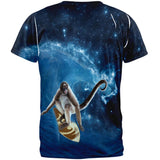 Surfing Spider Monkey IN SPACE All Over Adult T-Shirt