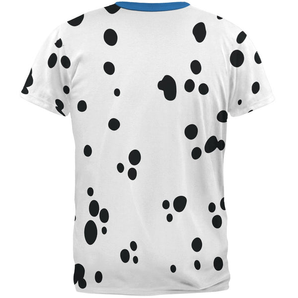 Dog Dalmatian Costume Blue Collar All Over Adult T-Shirt, SM / Multi