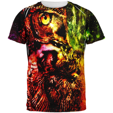 Galaxy Zen Wisdom Owl All Over Adult T-Shirt
