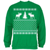 Moose Ugly Christmas Sweater Green Toddler Hoodie