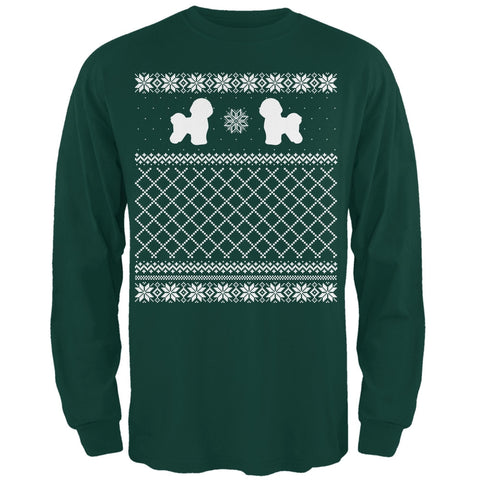 Bichon Frise Ugly Christmas Sweater Forest Adult Long Sleeve T-Shirt
