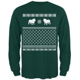Bulldog Ugly Christmas Sweater Forest Adult Long Sleeve T-Shirt