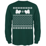 Pomeranian Ugly Christmas Sweater Forest Adult Long Sleeve T-Shirt