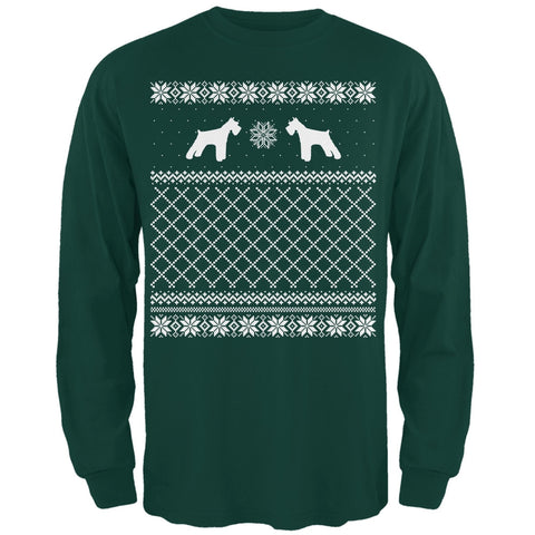 Schnauzer Ugly Christmas Sweater Forest Adult Long Sleeve T-Shirt