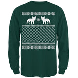 French Bulldog Ugly Christmas Sweater Forest Adult Long Sleeve T-Shirt
