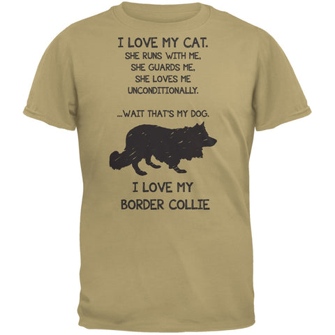 I Love My Border Collie Girl Tan Adult T-Shirt