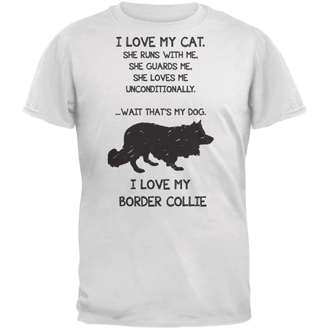 I Love My Border Collie Girl White Adult T-Shirt