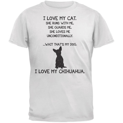 I Love My Chihuahua Girl White Adult T-Shirt