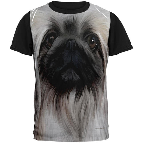 Pekingese Face Adult Black Back T-Shirt