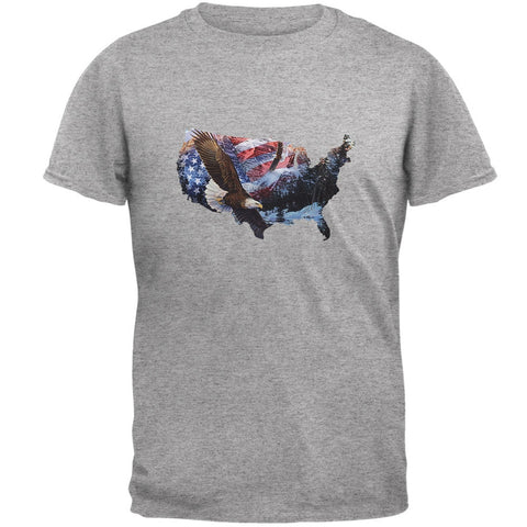 MERICA Est 1776 Eagles Heather Grey Adult T-Shirt