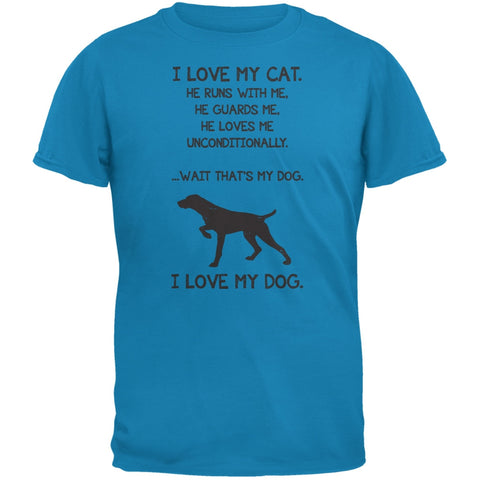 I Love My Dog Boy Sapphire Blue Adult T-Shirt