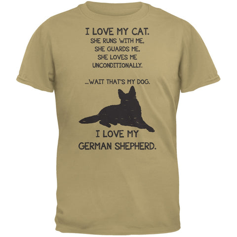 I Love My German Shepherd Girl Tan Adult T-Shirt
