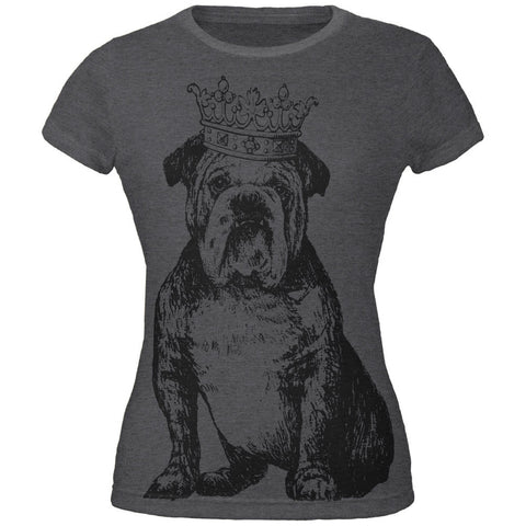 Bulldog Crown All Over Dark Heather Juniors Soft T-Shirt