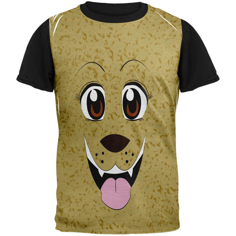 Anime Dog Face Inu Adult Black Back T-Shirt