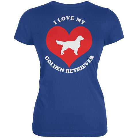 Valentines I Love My Golden Retriever Royal Juniors Soft T-Shirt