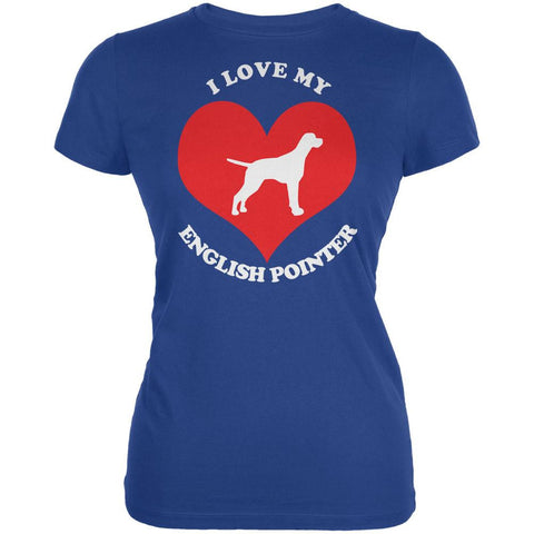 Valentines I Love My English Pointer Royal Juniors Soft T-Shirt