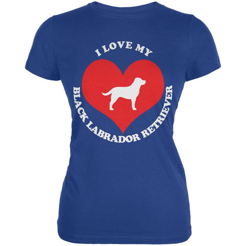 Valentines I Love My Black Lab Royal Juniors Soft T-Shirt